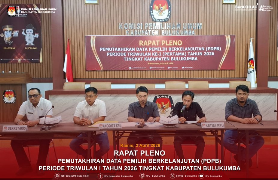 Transparansi KPU Bulukumba, Data Pemilih Triwulan I 2026 Resmi Dirilis