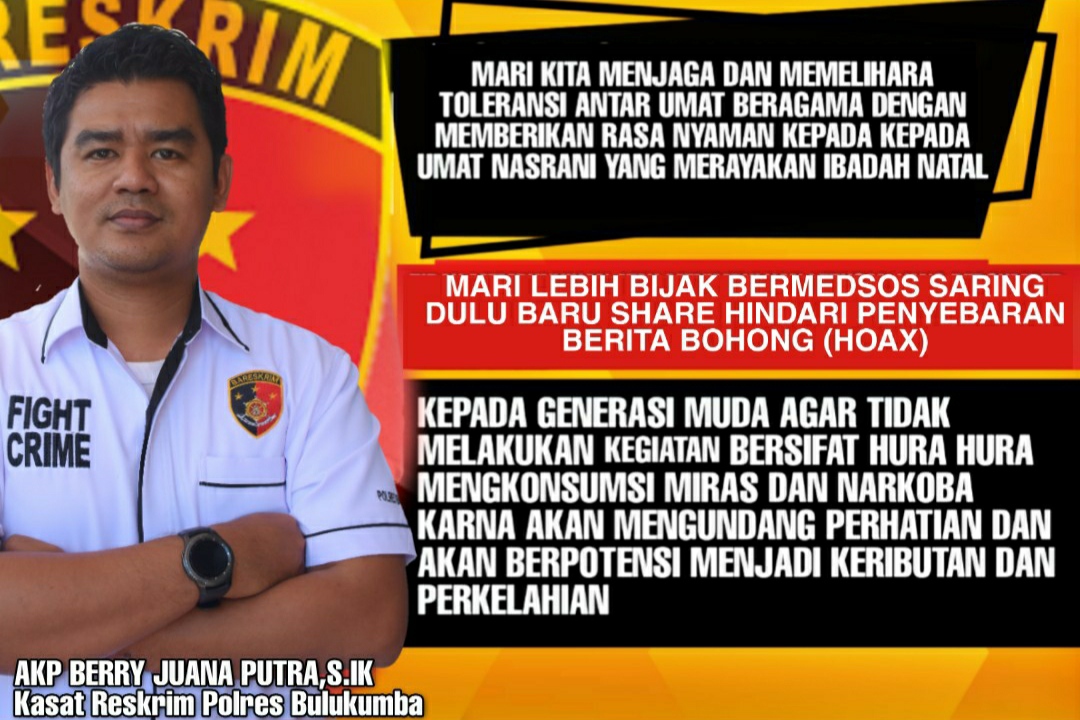 Pesan Kamtibmas Kasat Reskrim Bulukumba